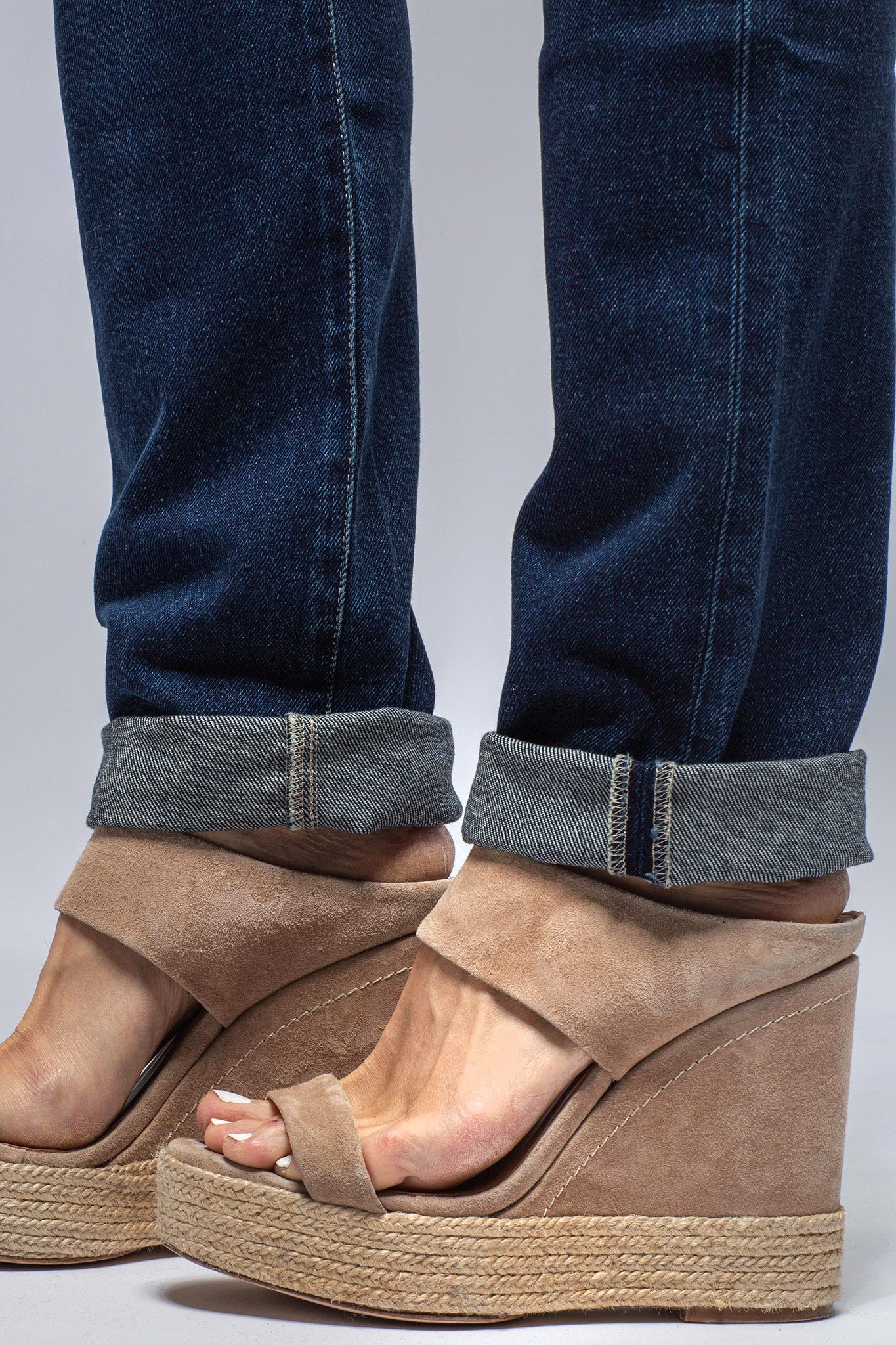 Amanda High Rise Straight Jean In Dark Blue - Image 4