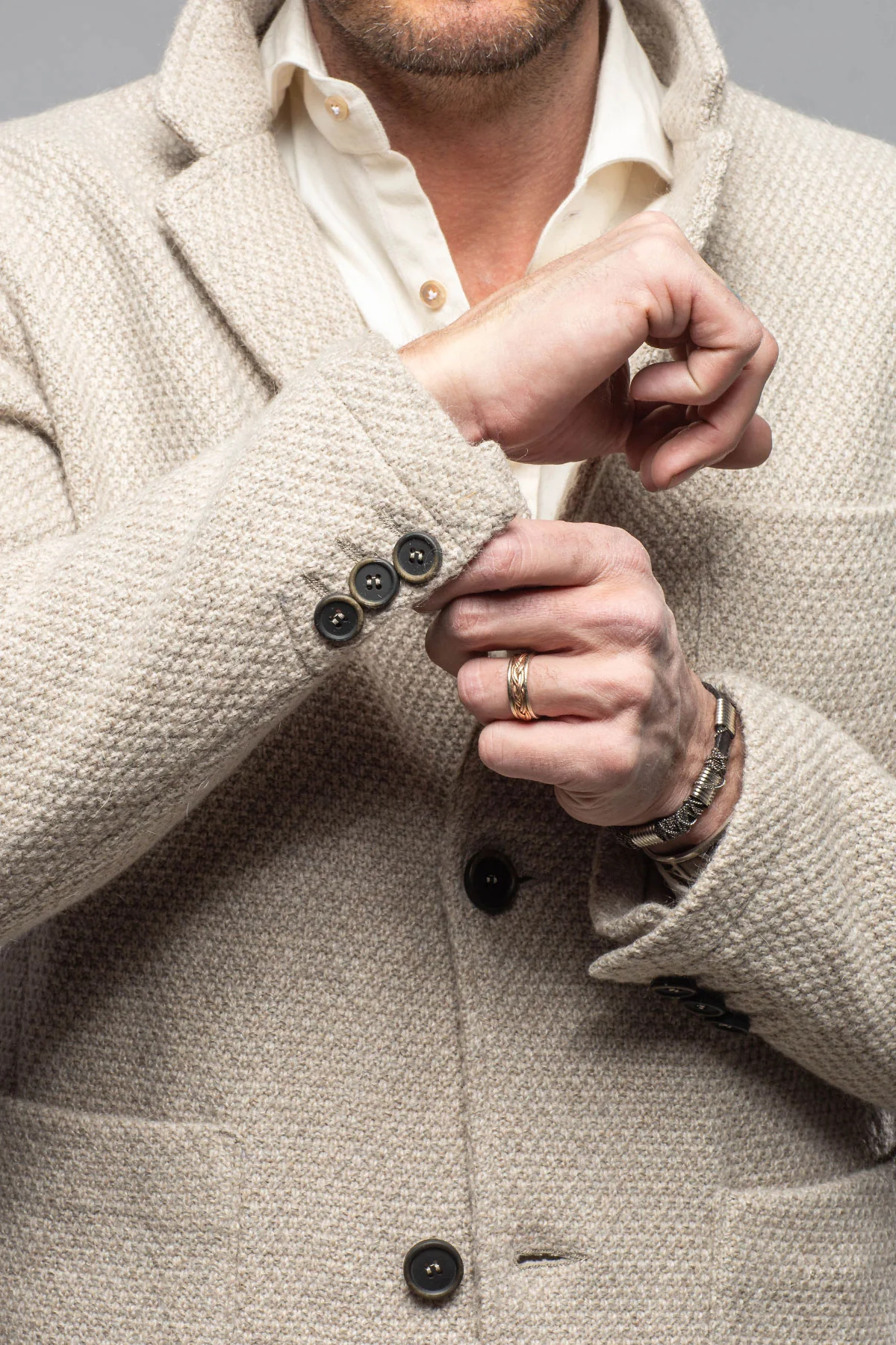 Halifax Knit Coat in Stone - Image 6