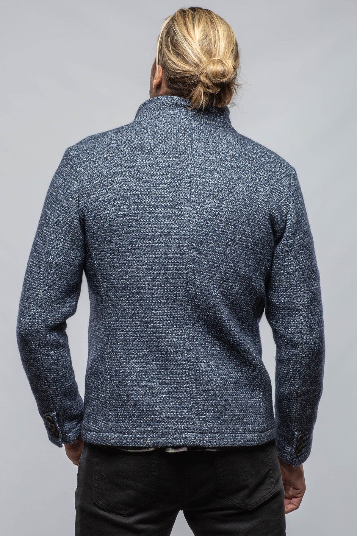 Halifax Knit Coat In Washed Navy - Image 6
