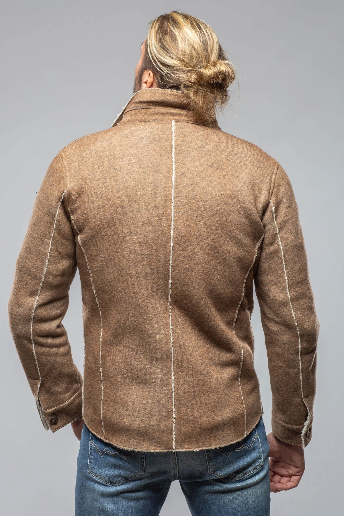 Kalispell Sherpa Shirt Jacket In Beige - Image 4