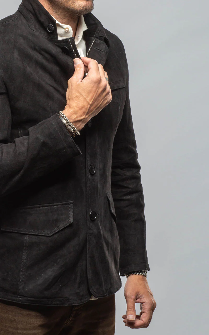 Polo Sartorial Suede Jacket In Black - Image 6