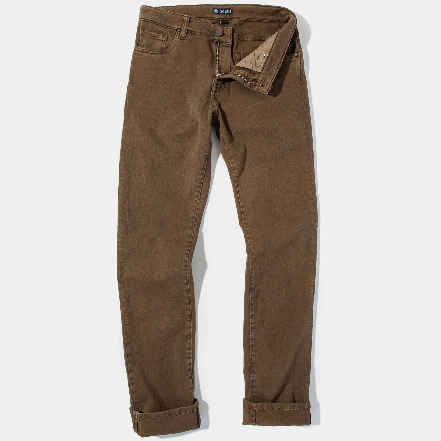 Taos Slim Cotton/Linen Denim in Liquirizia - Image 5