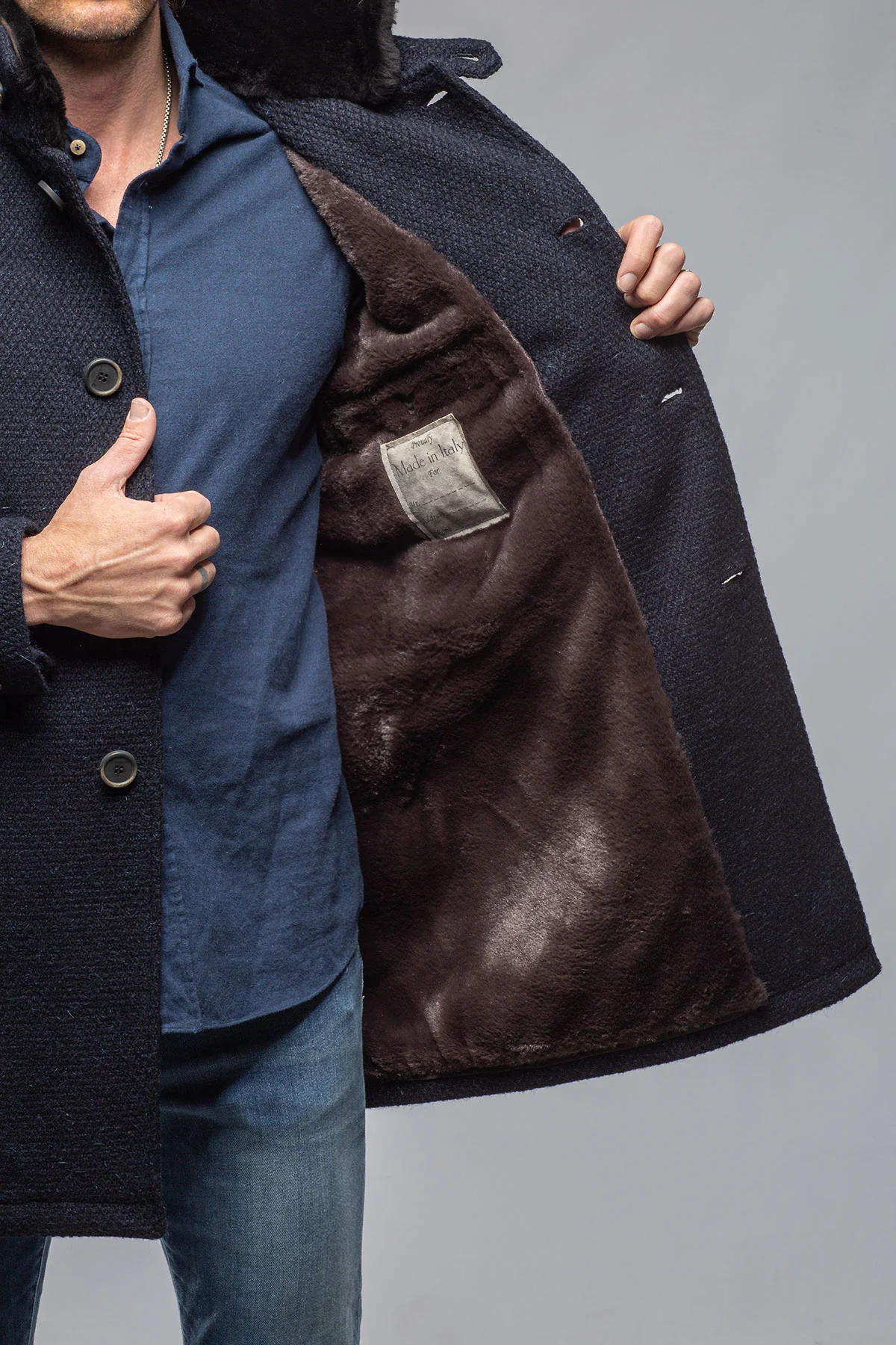Vancouver Knit Coat In Navy - Image 5