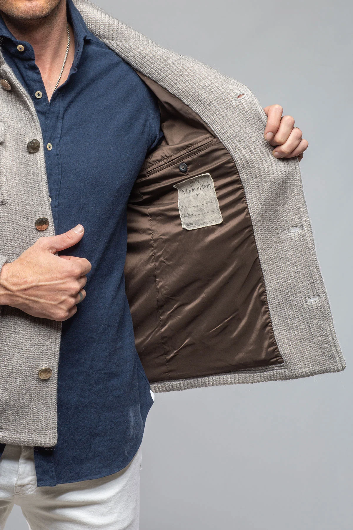 Wrangell Knit Jacket In Light Stone - Image 3