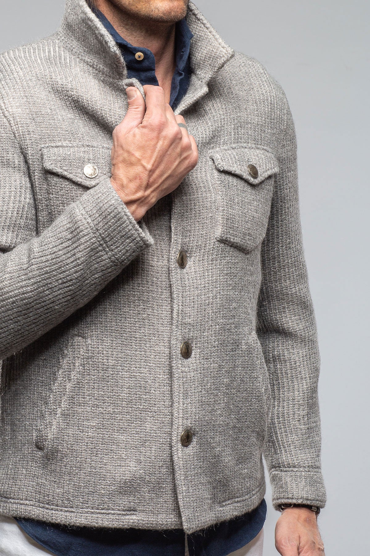Wrangell Knit Jacket In Light Stone - Image 6